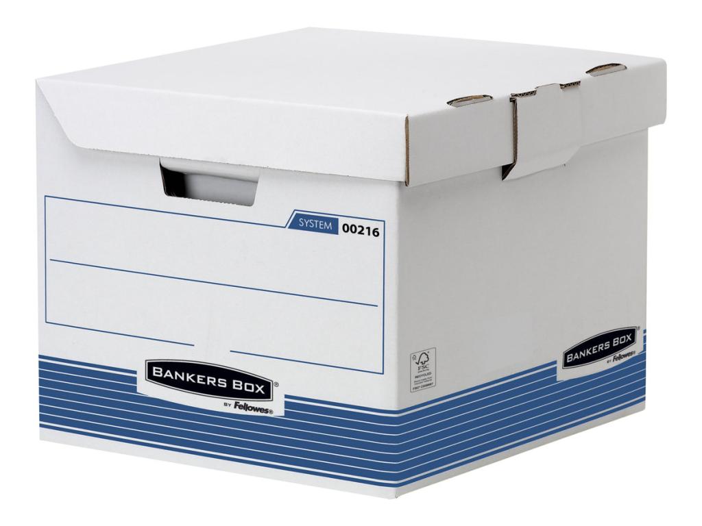 Image FELLOWES Archiv-Klappdeckelbox Kubus R-Kive PRIMA, weiß-blau aus 100% recycelte