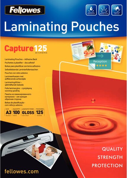 Image FELLOWES Laminierfolie A3 125 mic selbstklebend - 100 Stüc