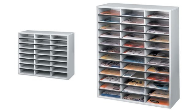 Image FELLOWES Post- und Broschüren Manager, 36 Fächer horizontal grau, zur Aufbewahr