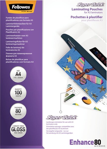 Image FELLOWES SuperQuick A4 80 mic glänzende