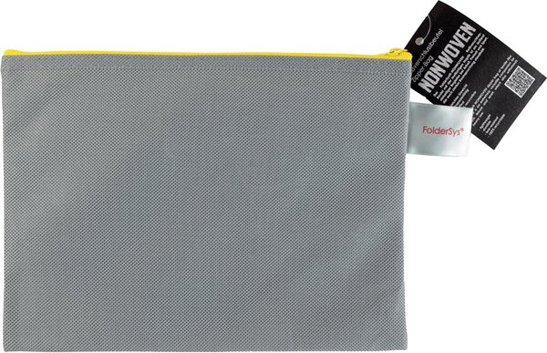 Image Reißverschlussbeutel A5, grau opak, Non Woven PP, 190 x 255 mm