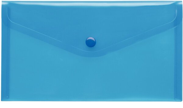 Image Sichttasche DIN Lang blau trans- parent, mit Druckknopf,