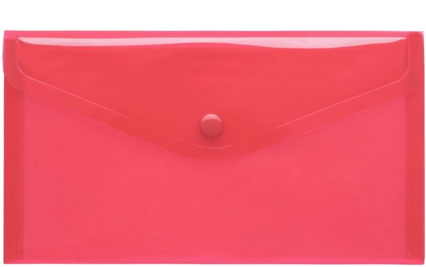 Image Sichttasche DIN Lang rot trans- parent, mit Druckknopf,