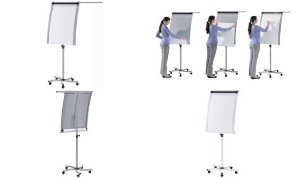 Image FRANKEN Flipchart Euroline mobil Kunststoff Metall stufenl. hoehenverst. inkl. 