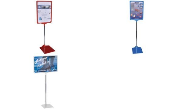Image FRANKEN Infoständer / Preisständer, DIN A3, grau mit ausziehbarem Standrohr von