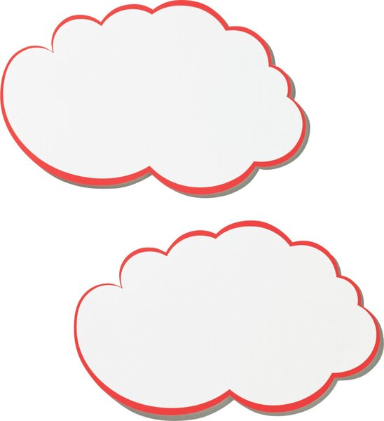 Image FRANKEN Moderationskarte Wolke, 620 x 370 mm, weiß mit rotem rotem Rand, 100% A
