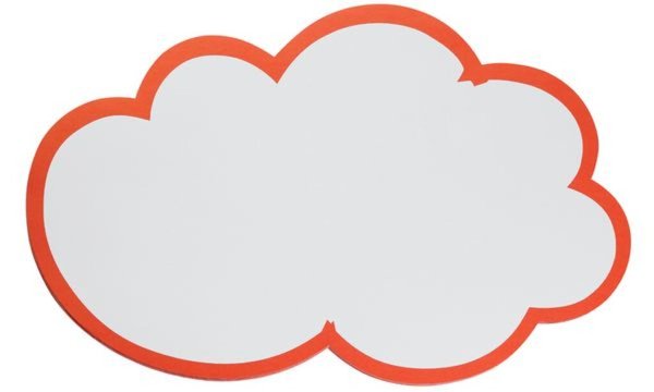 Image FRANKEN Moderationskarte "Wolke", selbstklebend, 60x100 mm weiß mit rotem Rand,