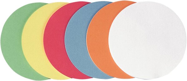 Image FRANKEN Moderationskarte, selbstklebend, Kreis, 95 mm in den Farben: weiß, hell