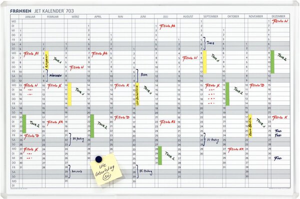 Image FRANKEN Planungstafel JetKalender, Jahreskalender, 12 Monate (B)900 x (H)600 mm