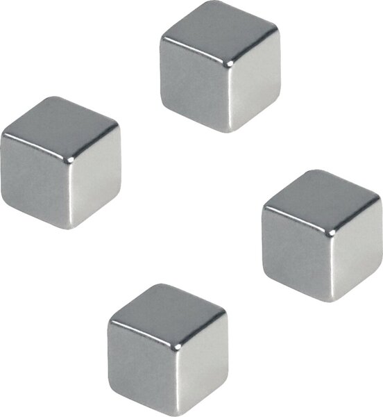 Image FRANKEN Wuerfel-Magnet silber BxH 10x10 mm Tragfaehigkeit 3 kg Werkstoff Neodym
