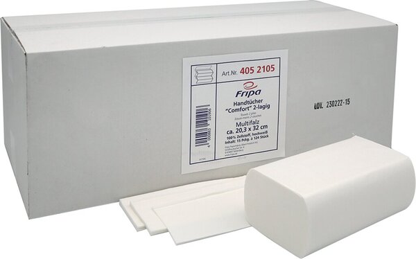 Image Falthandtuch COMFORT 20,3 x 32 cm W-Falz, hochweiß mit Dekorprägung,