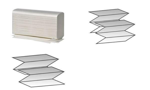 Image FRIPA Handtuchpapier, W-Falz, 2-lagig, hochweiß aus 100% Zellstoff, W-Falzung, 
