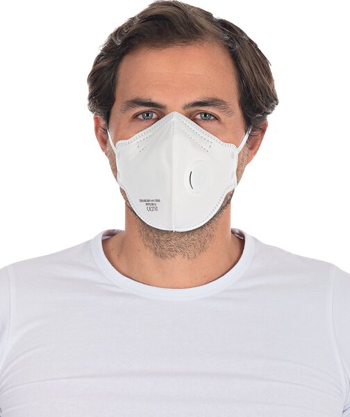 Image Atemschutzmasken FFP2 NR mit Ventil vertikal faltbar, mit Kopfbändern