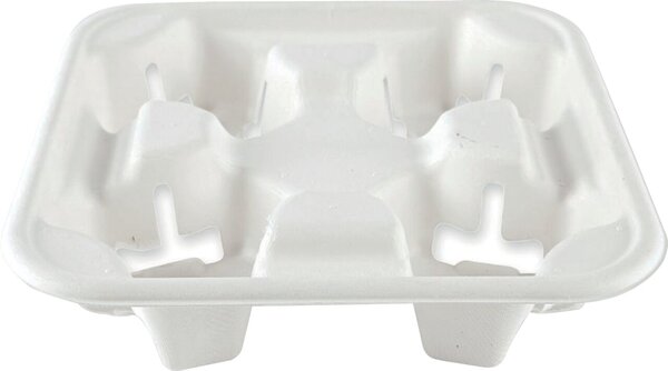 Image Bio Becherhalter Quattro Zuckerrohr weiß, für 4 Becher