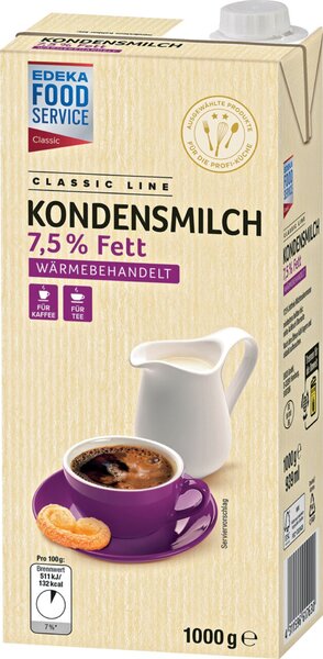 Image Kondensmilch, 7,5 % Fett, 1000 g teilentrahmt, wärmebehandelt