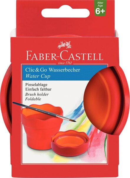 Image Faber Castell Wasserbecher Clic&Go, rot # 181517