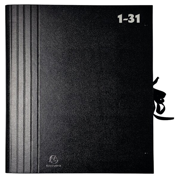 Image Fächermappe 1-31, A4, schwarz, mit dehnbarem Rücken und Band