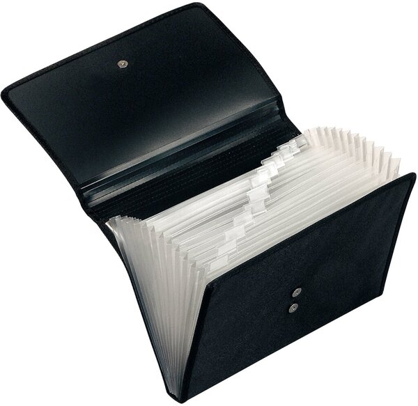 Image Fächermappe Office, DIN A4, schwarz 12 Fächer mit Taben, Magnetverschluß