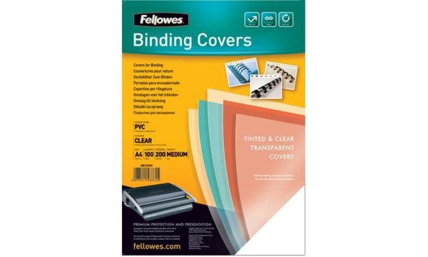 Image Fellowes Deckblatt, DIN A4, PVC, tr ansparent, 0,18 mm (5353800)