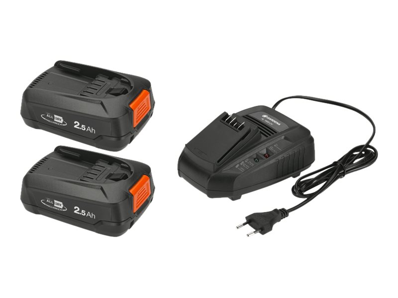 Image GARDENA P4A 2 x PBA 18V/45 2,5 Ah + AL 1830 CV 14907-20 Werkzeug-Akku und Ladeg