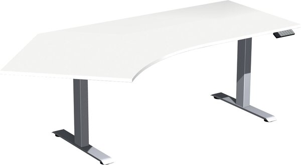 Image Elevate Basic Elektro-Hubtisch 2166x1130x730-1230 weiß/silber