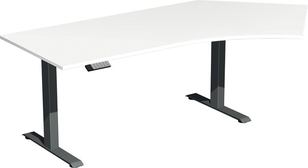 Image Elevate Basic Elektro-Hubtisch 2166x1130x730-1230 weiß/anthrazit