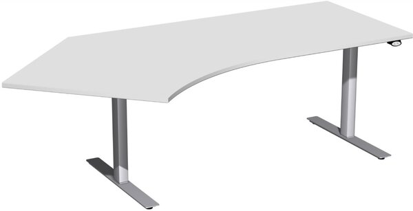 Image Schreibtisch Elektro-Hubtisch links B2166xT1130xH650-1250mm, lichtgrau/