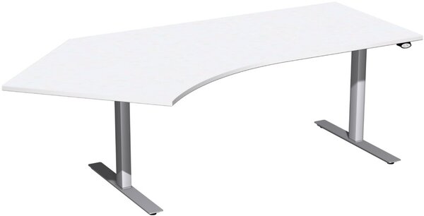 Image Schreibtisch Elektro-Hubtisch links B2166xT1130xH650-1250mm, weiß/silber