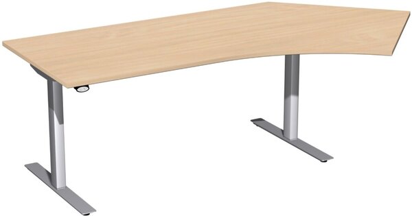 Image Schreibtisch Elektro-Hubtisch rechts B2166xT1130xH650-1250mm, Buche/silber