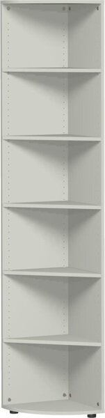 Image Eckabschlußregal 6 OH 2160x400x400 mit Standfüßen, Lichtgrau, Flex