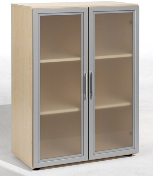 Image Flügeltürenschrank mit Glastür 3 OH 80 cm Breite, Ahorn, Flex