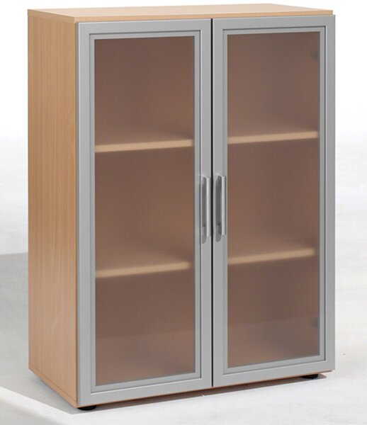Image Flügeltürenschrank mit Glastür 3 OH 80 cm Breite, Buche, Flex