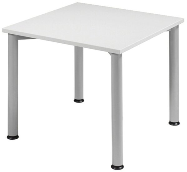 Image Schreibtisch B800xT800mm Lichtgrau/weißalu, 4-Fuß Flex