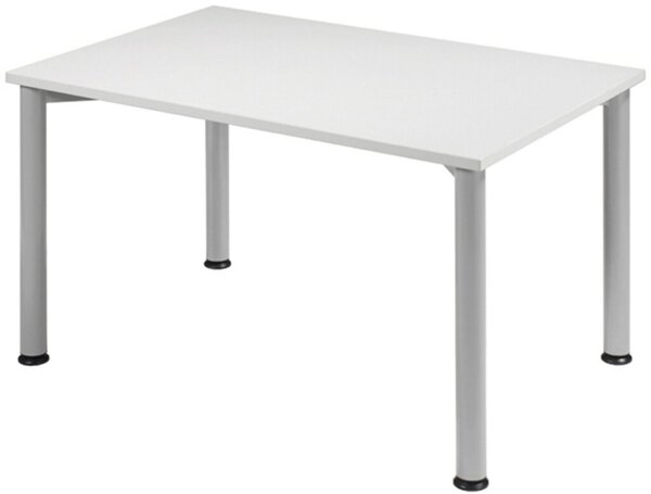 Image Schreibtisch B1200xT800mm Lichtgrau/weißalu, 4-Fuß Flex