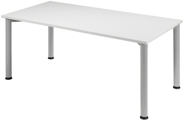 Image Schreibtisch B1600xT800mm Lichtgrau/weißalu, 4-Fuß Flex