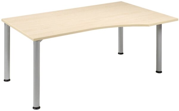Image Schreibtisch rechts Ahorn/weißalu 4-Fuß Flex, BxT: 1800x800/1000mm