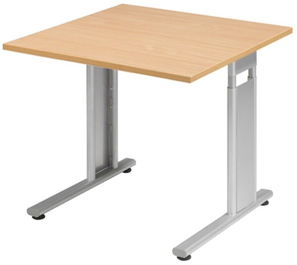 Image Arbeitstisch C-Fuß Flex Buche/Silber höhenverstellbar