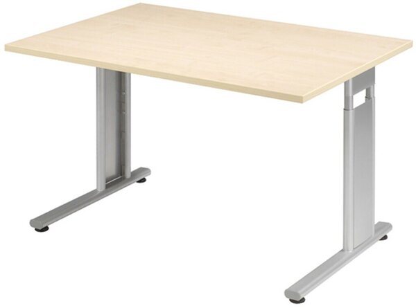 Image Arbeitstisch C-Fuß Flex Ahorn/Silber höhenverstellbar