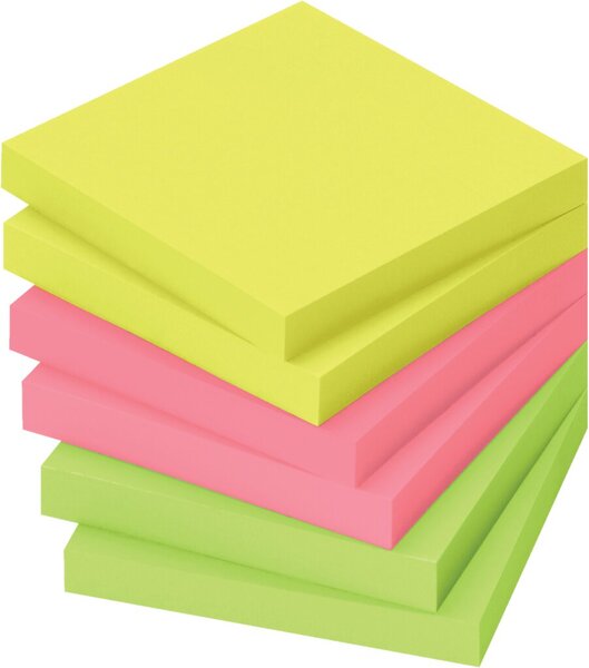 Image Haftnotiz, 75 x 75mm, 80 Blatt, Brillantgelb, Brillantpink