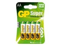 Image GP BATTERY Batterie GP Alkaline AA (Mignon) / 04er Blister