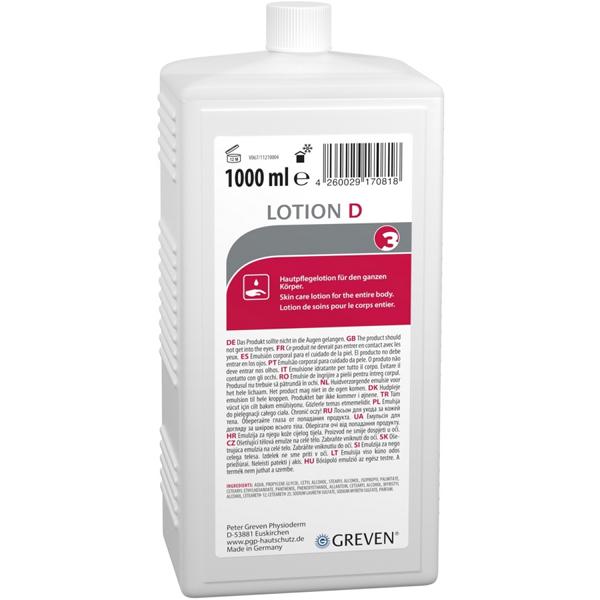 Image GREVEN® LOTION D, parfümiert | 1 Liter vormals LIGANA® Speziallotion D, Hautpflegelotion für den ganzen Körper