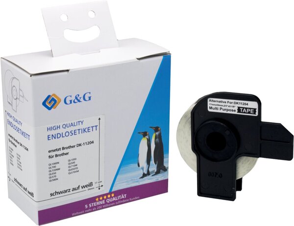 Image Adress-Etiketten 17 x 54 mm für Brother DK11204 (QL500/QL550)