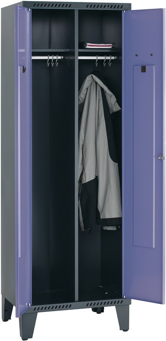 Image Garderobenschrank m.Füßen H1850xB625xT500mm anthr.grau/blau 1dop.Abt.PROMAT