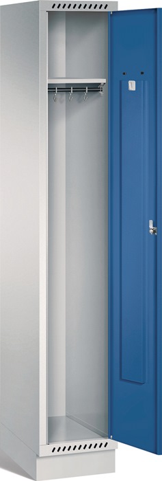 Image Garderobenschrank m.Sockel H1800xB325xT500mm lichtgrau/ enzianblau 1 Abt.PROMAT