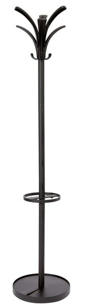 Image Garderobenständer 175cm schwarz 6 Kleiderhaken, Schirmständer, Stahl