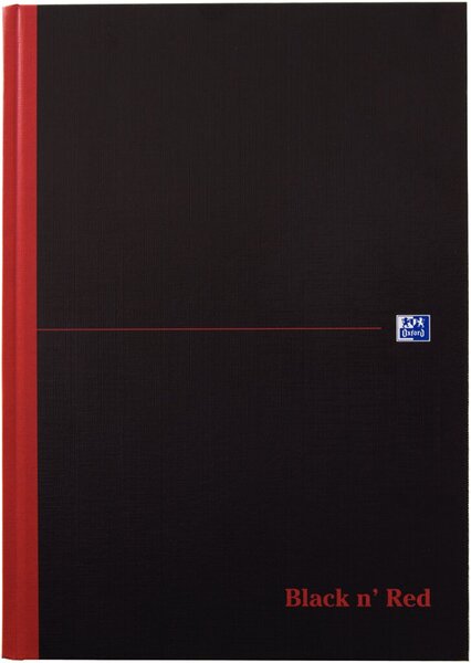 Image Gebundenes Buch A4, 96 Blatt, kariert mit Lesezeichenband, schwarz,