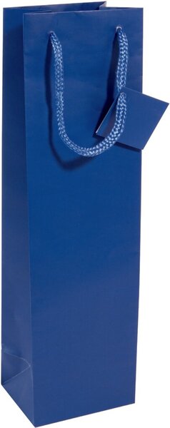 Image Geschenktasche Bottle, ultramarinblau mit Mattlack und Geschenkeanhänger