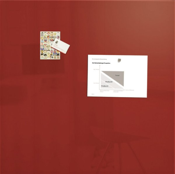 Image Glas-Magnetboard Artverum, rot inkl. 1 starker SuperDym-Magnet und