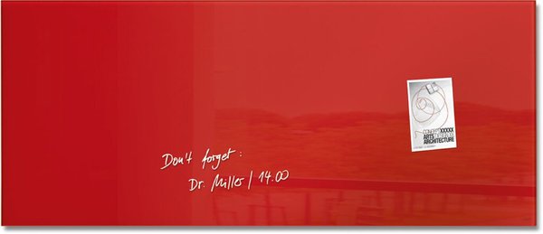 Image Glas-Magnetboard Artverum, rot inkl. extra-starker SuperDym-Magnete