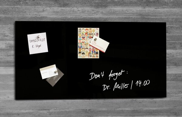 Image Glas-Magnetboard Artverum, schwarz inkl. 1 starker SuperDym-Magnet und